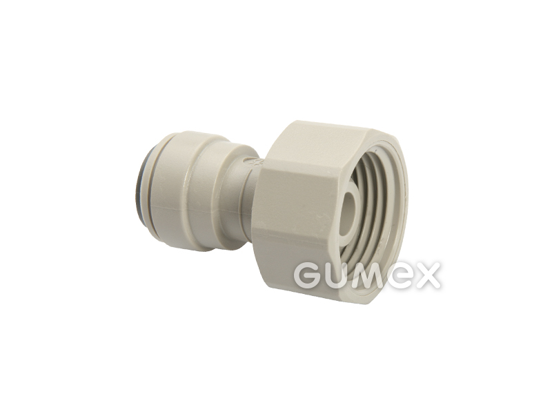 Gerade Kupplung JOHN GUEST, für Rohr 3/8", Innengewinde BSP 5/8", O-Ring NBR, Acetalcopolymer, grau, 